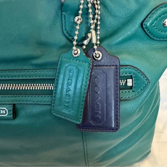 Coach Daisy Emma Jade Soft Leather Shoulder Bag with Navy Interior - Picture 7 of 16